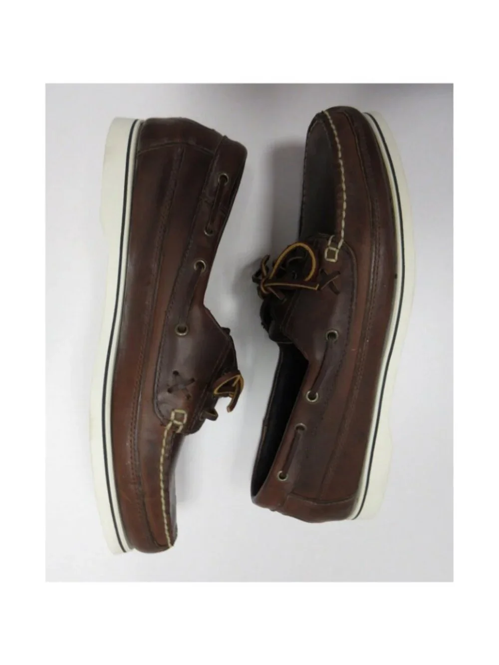 VTG Polo Ralph Lauren Sport Boat Shoes 11 D Leather Moccasin Lace Up
